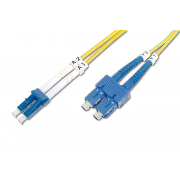 Digitus Patch Cord FO, Duplex, LC to SC SM OS2 09/125 , 2 m Yellow