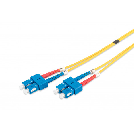 Digitus Patch Cord FO, Duplex, SC to SC SM OS2 09/125 , 1 m Yellow, SC, SC