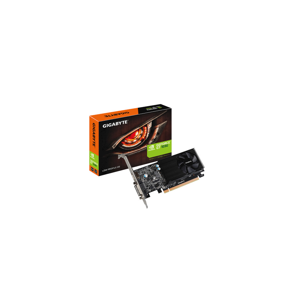 Gigabyte NVIDIA, 2 GB, GeForce GT 1030, GDDR5, PCI Express 3.0, Cooling type Active, Processor frequency 1257 MHz, DVI-D ports q