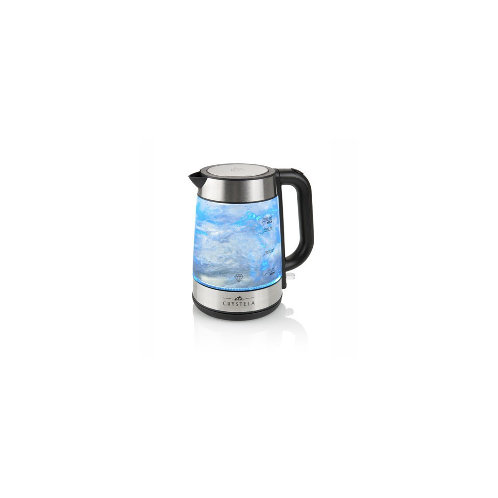 ETA ETA615390000 Standard kettle, Glass, Stainless steel/Black, 2200 W, 360 rotational base, 1.7 L