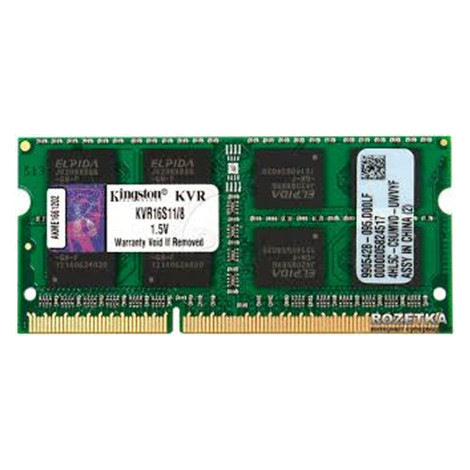 Kingston 8 GB, DDR3, 1600 MHz, Notebook, Registered No, ECC No