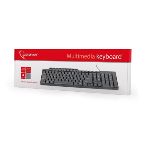 Gembird KB-UM-104 Compact multimedia keyboard USB, Keyboard layout US, Black, 420 g