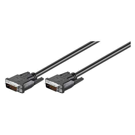 Goobay DVI-D FullHD cable Dual Link, nickel plated DVI cable, Black, 1.8 m