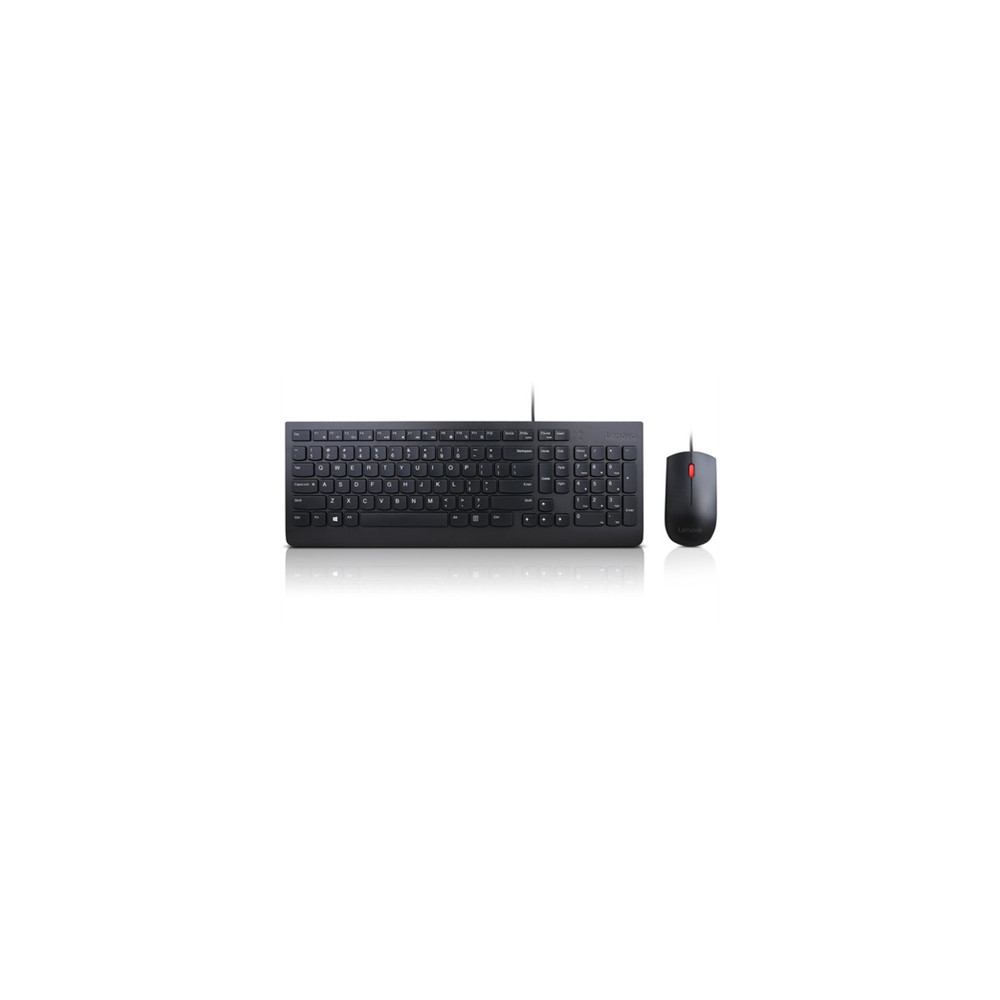 Lenovo Essential Keyboard and Mouse Combo Wired, USB, Mouse included, US English with Euro symbol, English, Numeric keypad, USB,