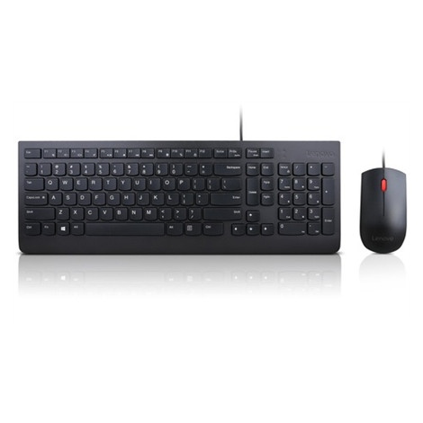 Lenovo Essential Keyboard and Mouse Combo Wired, USB, Mouse included, US English with Euro symbol, English, Numeric keypad, USB,