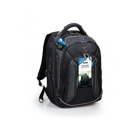 Port Designs Melbourne Fits up to size 15.6 ", Black, Shoulder strap, Waterproof cover, Backpack