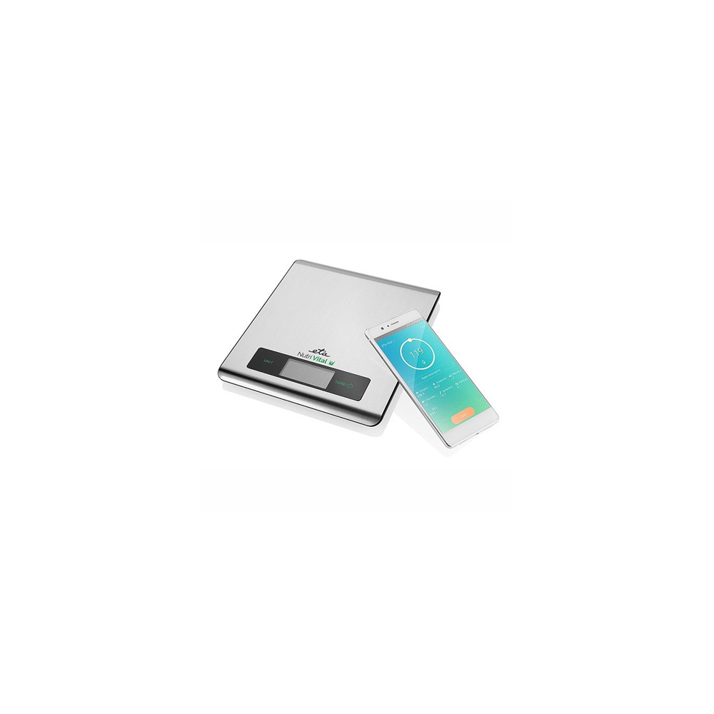 ETA Kitchen scales with smart application Nutri Vital Maximum weight (capacity) 5 kg, Graduation 1 g, Display type LCD, Silver
