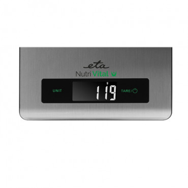 ETA Kitchen scales with smart application Nutri Vital Maximum weight (capacity) 5 kg, Graduation 1 g, Display type LCD, Silver
