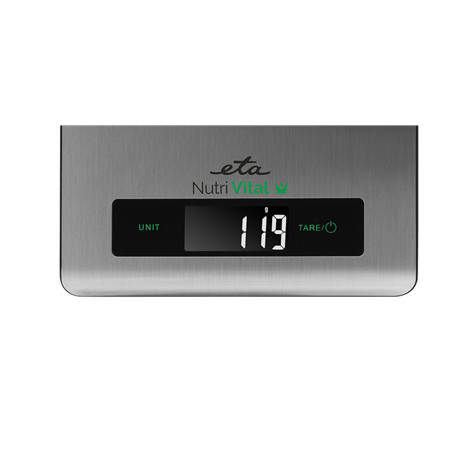 ETA Kitchen scales with smart application Nutri Vital Maximum weight (capacity) 5 kg, Graduation 1 g, Display type LCD, Silver