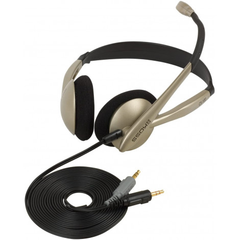 Koss Headphones CS100 Headband/On-Ear, 3.5mm (1/8 inch), Microphone, Black/Gold,