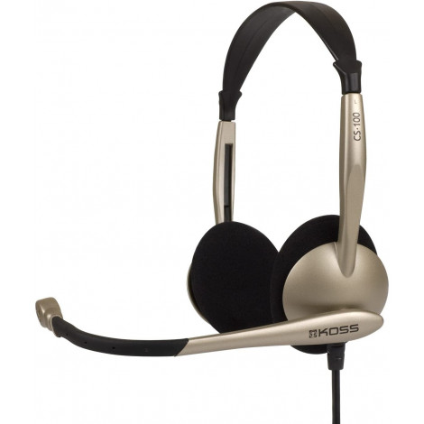 Koss Headphones CS100 Headband/On-Ear, 3.5mm (1/8 inch), Microphone, Black/Gold,