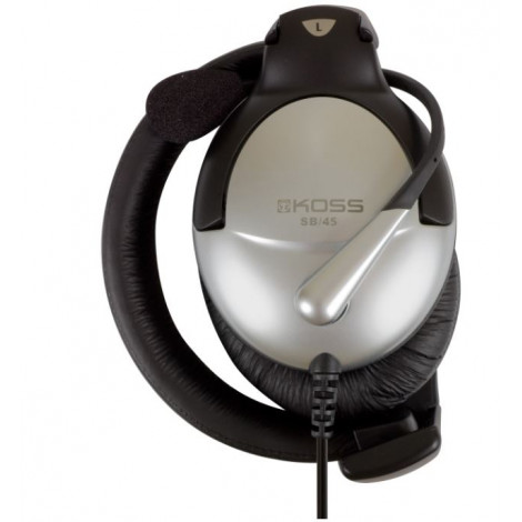 Koss Headphones SB45 Headband/On-Ear, 3.5mm (1/8 inch), Microphone, Silver/Black, Noice canceling,