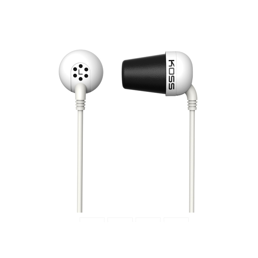 Koss Plug In-ear, 3.5 mm, White, Noice canceling,