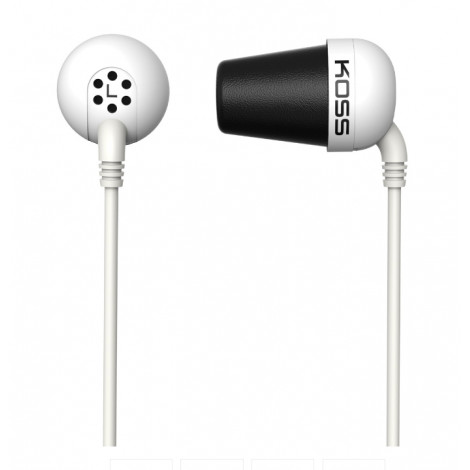 Koss Plug In-ear, 3.5 mm, White, Noice canceling,