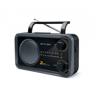 Muse 2-bands portable radio M-06DS Grey, AUX in