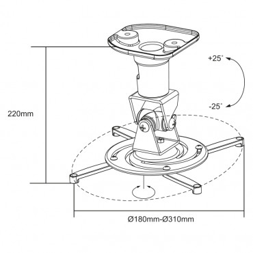 Logilink BP0003 Projector mount, ceiling, universal, 220 mm, white