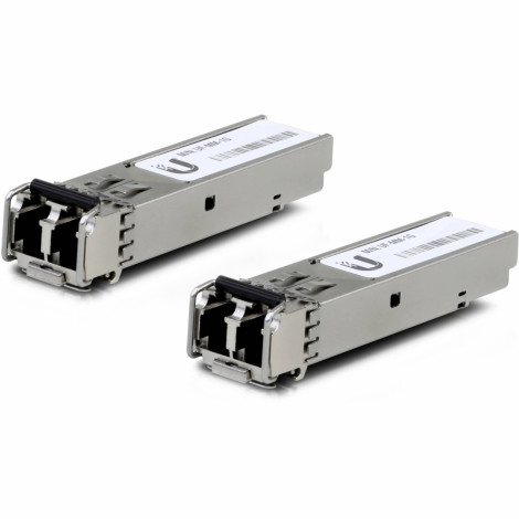 Ubiquiti UF-MM-1G SFP, Multi-Mode Fiber, Dual LC, 10/100/1000 Mbit/s, Wavelength 850 nm, Maximum transfer distance 550 m, (2-Pac