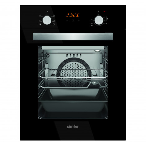 Simfer Oven 4207BERSP 47 L, Black, Easy to clean, Pop-up knobs, Width 45 cm, Built in