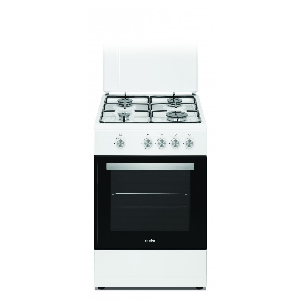 Simfer Cooker 4401SGRBB Hob type Gas, Oven type Gas, White, Width 50 cm, 49 L, Depth 55 cm, A+