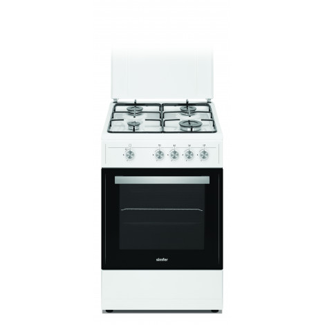 Simfer Cooker 4401SGRBB Hob type Gas, Oven type Gas, White, Width 50 cm, 49 L, Depth 55 cm, A+