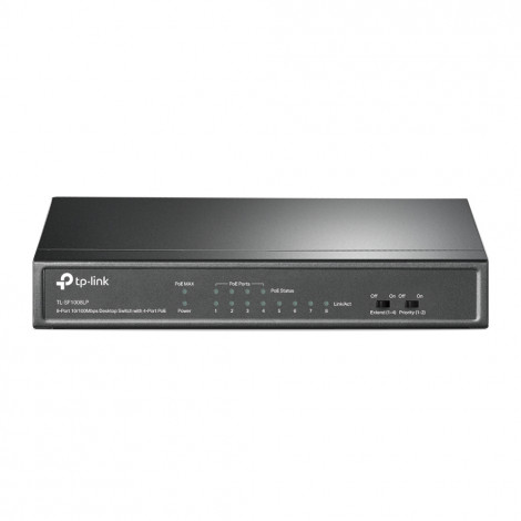 TP-LINK Switch TL-SF1008LP Unmanaged, Steel case, 10/100 Mbps (RJ-45) ports quantity 8, PoE ports quantity 4, Power supply type 