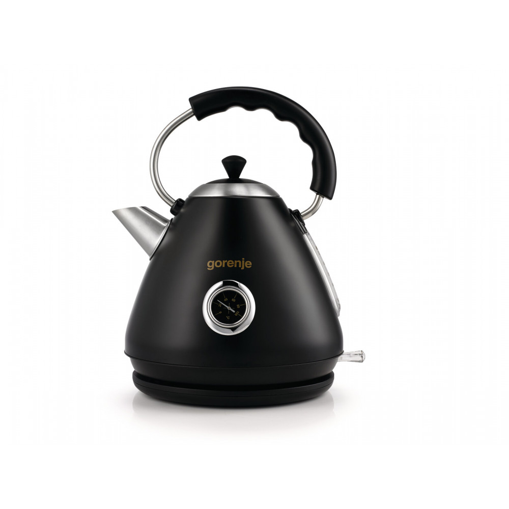 Gorenje Kettle K17CLBK Electric, 2200 W, 1.7 L, Plastic and metal, Black, 360 rotational base