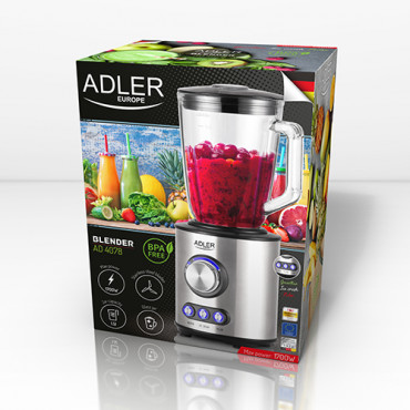 Adler Blender AD 4078 Tabletop, 1700 W, Jar material Glass, Jar capacity 1.5 L, Ice crushing, Stainless steel