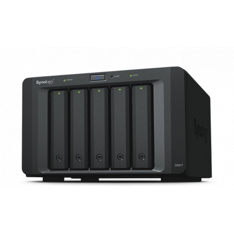 Synology Tower NAS Expansion Unit DX517 up to 5 HDD/SSD Hot-Swap (drives not included), Internal AC 100-240V Universal, 50/60 Hz