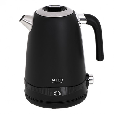 Adler Kettle AD 1295b Electric, 2200 W, 1.7 L, Stainless steel, 360 rotational base, Black