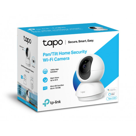 TP-LINK Pan/Tilt Home Security Wi-Fi Camera Tapo C200 4mm/F/2.4, Privacy Mode, Sound and Light Alarm, Motion Detection and Notif