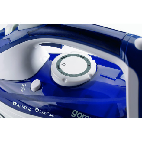 Gorenje Steam Iron SIH2600BLC Steam Iron, 2600 W, Water tank capacity 350 ml, Continuous steam 30 g/min, Blue/White