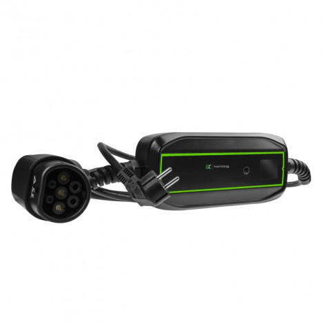 Green Cell EV16, GC EV PowerCable 3.6kW Schuko Type 2 mobile charger for charging electric cars and Plug-In hybrids, 10/16 A, 6.