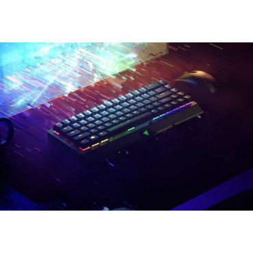 Razer BlackWidow V3 Mini HyperSpeed Mechanical Gaming Keyboard, RGB LED light, US, Wireless, Black, Yellow Switch