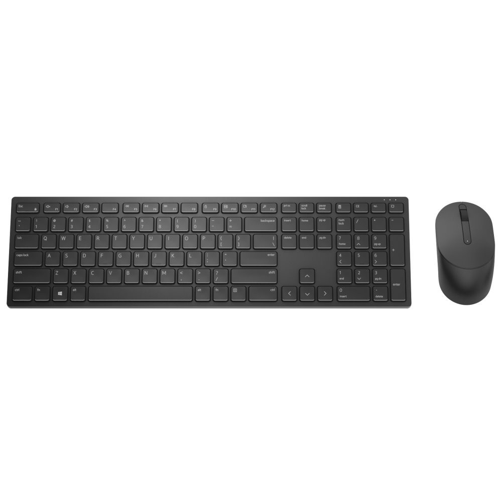 Dell Pro Keyboard and Mouse KM5221W Wireless, Wireless (2.4 GHz), Batteries included, US International (QWERTY), Black