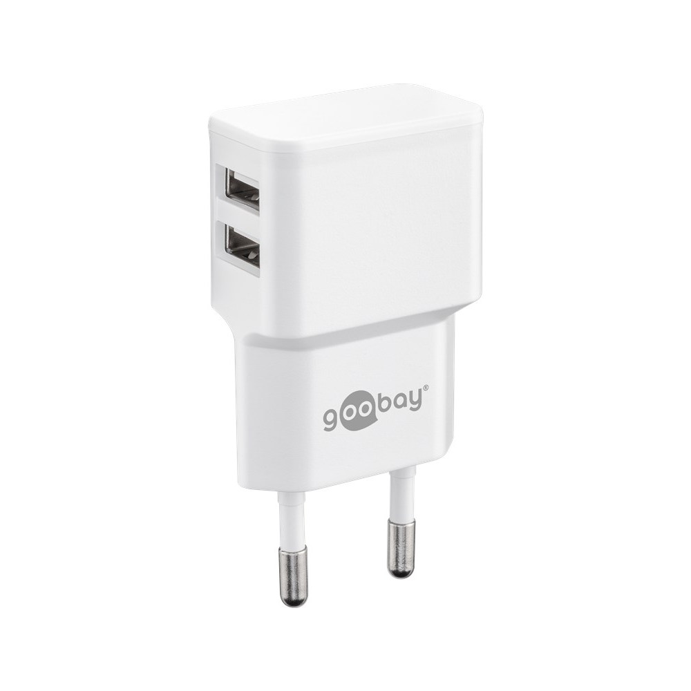 Goobay Dual USB charger 44952 2.4 A, 2 USB 2.0 female (Type A), White, 12 W