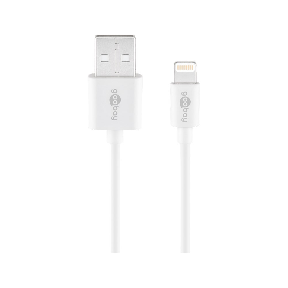 Goobay Lightning USB charging and sync cable 54600 White, USB 2.0 male (type A), Apple Lightnin male (8-pin)