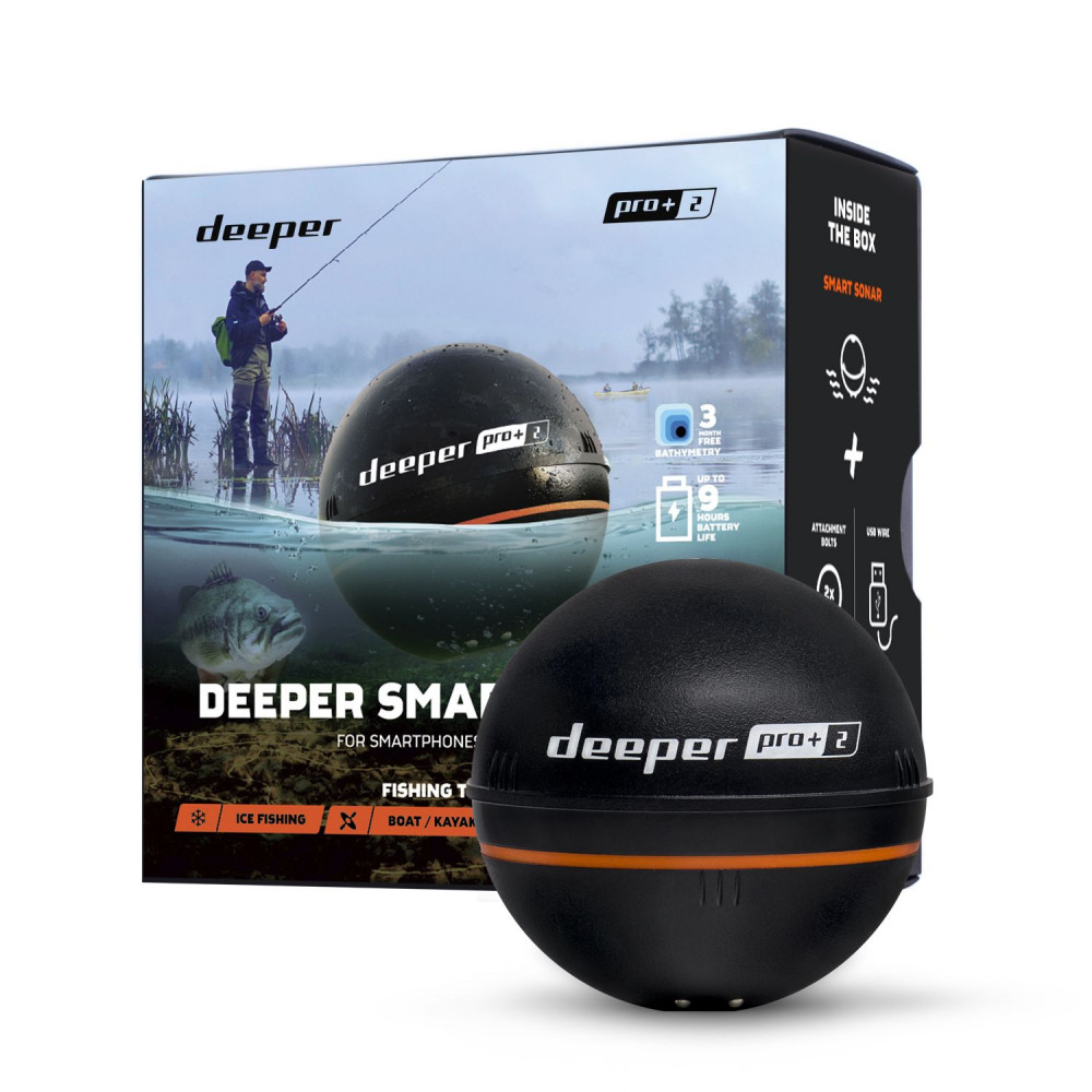 Deeper Smart Sonar PRO+2 Sonar, Black