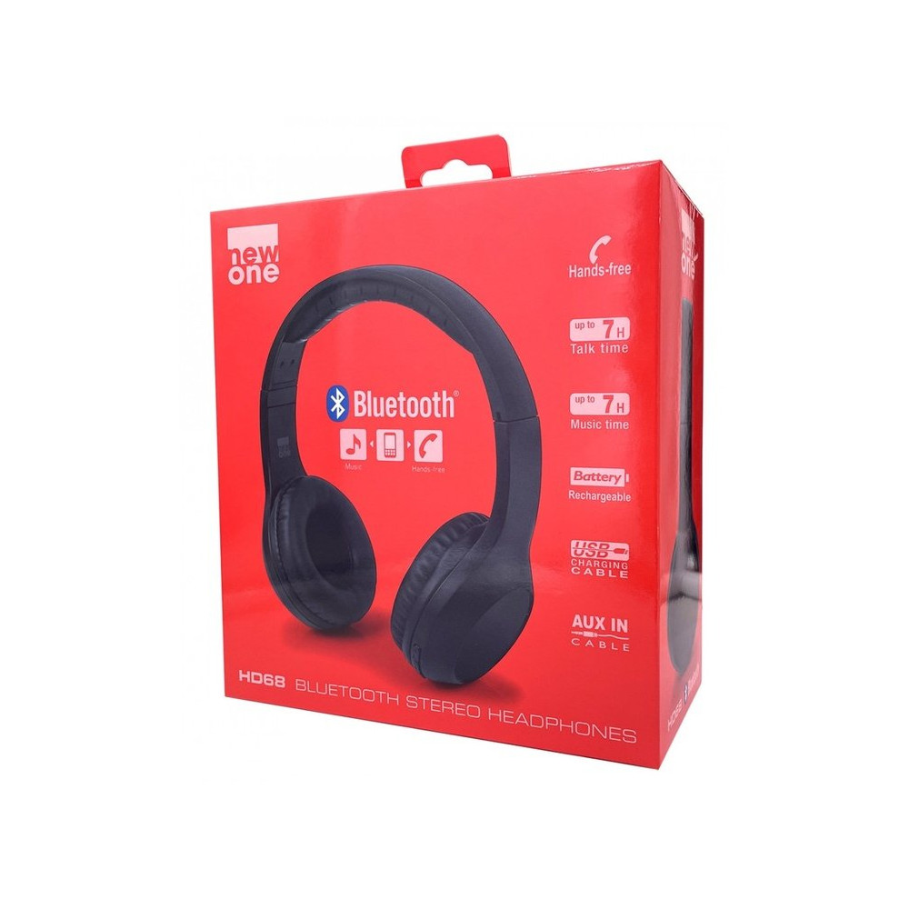 New one HD 68 Bluetooth Headphones, Black