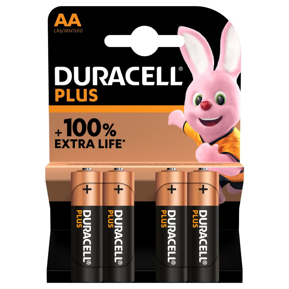 Duracell Plus MN1500 AA, Alkaline, 4 pc(s)