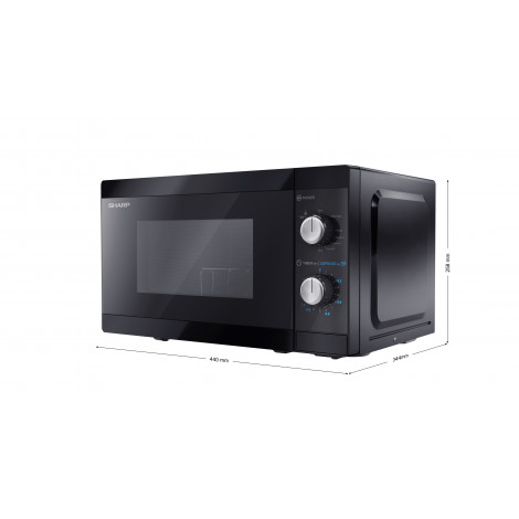 Sharp Microwave Oven with Grill YC-MG01E-B Free standing, 800 W, Grill, Black