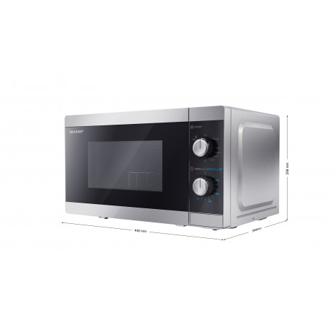 Sharp Microwave Oven with Grill YC-MG01E-S Free standing, 800 W, Grill, Silver