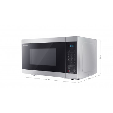 Sharp Microwave Oven with Grill YC-MG81E-S Free standing, 900 W, Grill, Silver