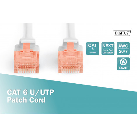 Digitus Patch Cord CAT 6 U-UTP, Cu, LSZH AWG26/7, 5 m