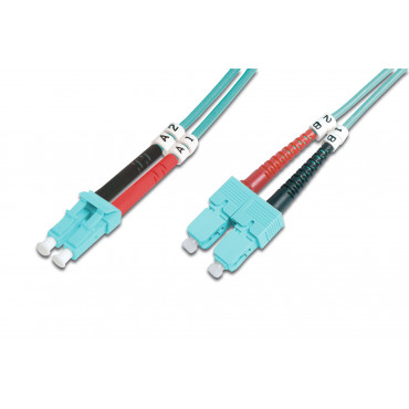 Digitus FO Patch Cord, Duplex, LC to SC MM OM3 50/125 , 1 m