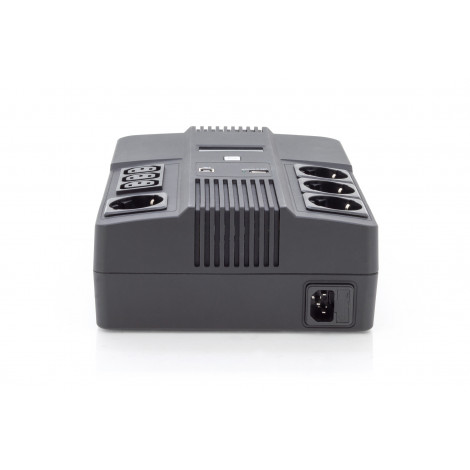 Digitus All-in-One UPS, 600VA/360W, LED 12V/7Ah x1, 4x CEE 7/7,3x IEC C13, USB, RJ45