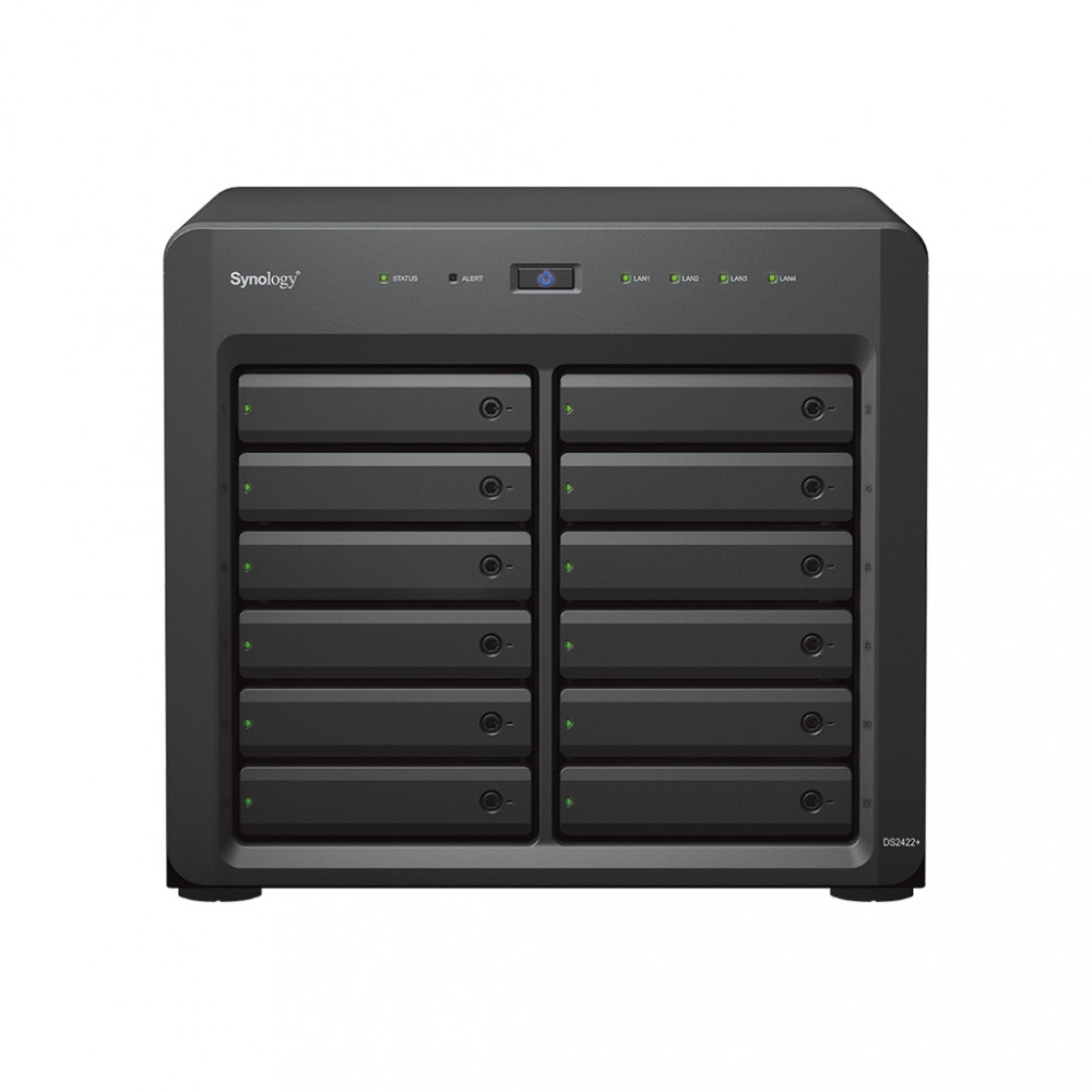 Synology Tower NAS DS2422+ Up to 12 HDD/SSD Hot-Swap, Ryzen V1500B Quad Core, Processor frequency 2.2 GHz, 4 GB, DDR4, RAID 0,1,