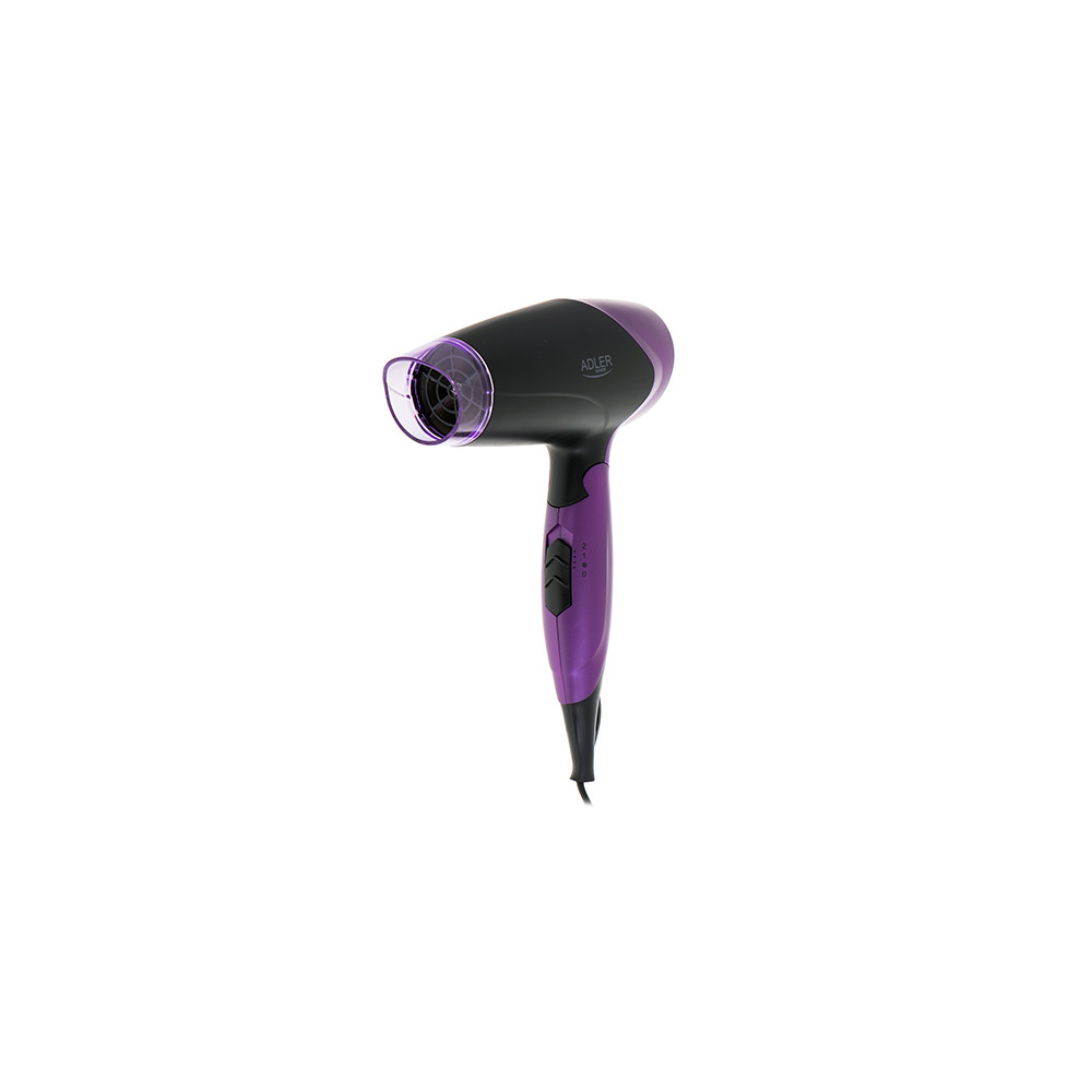 Adler Hair Dryer AD 2260 1600 W, Number of temperature settings 2, Black/Purple