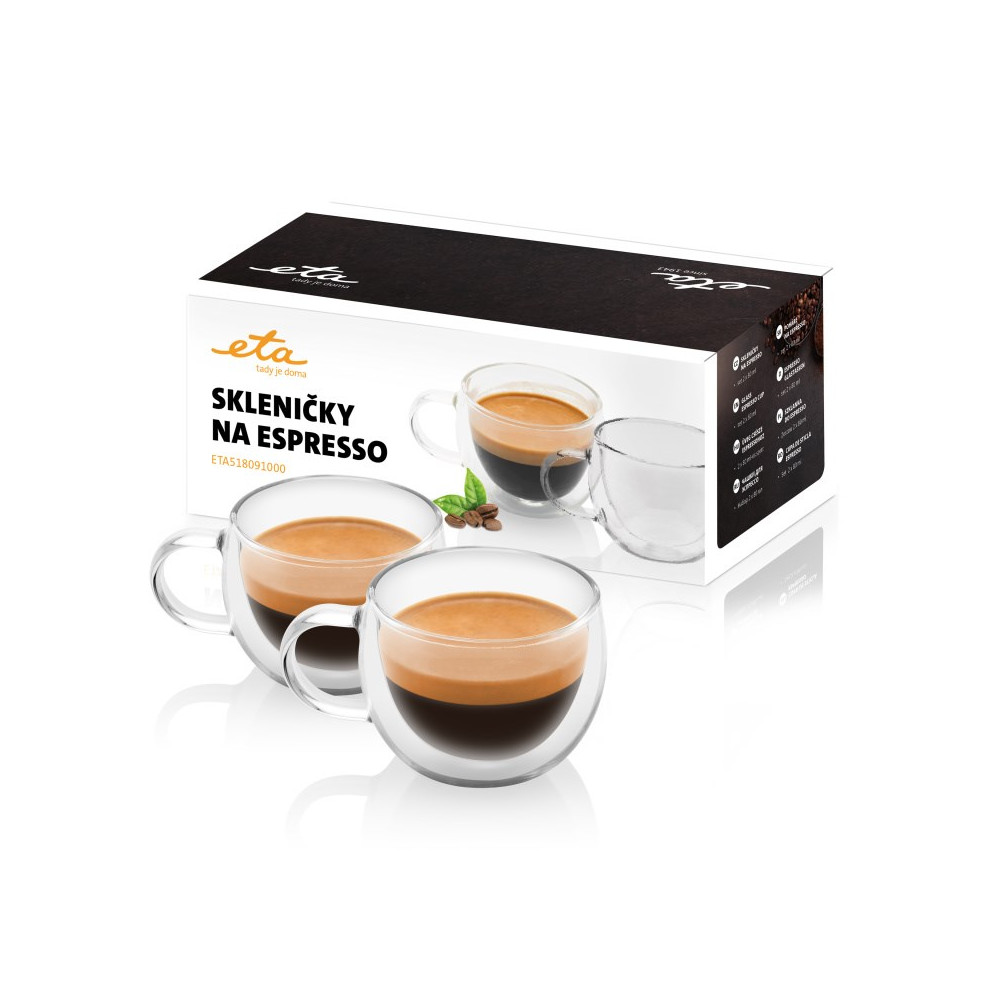 ETA Espresso cups ETA518091000 For espresso coffee, 2 pc(s), Dishwasher proof, Glass