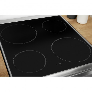 INDESIT Cooker IS5V8CHX/E Hob type Vitroceramic, Oven type Electric, Stainless steel, Width 50 cm, Grilling, Electronic, 57 L, D