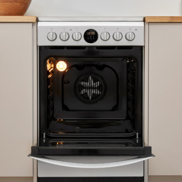 INDESIT Cooker IS5V8CHX/E Hob type Vitroceramic, Oven type Electric, Stainless steel, Width 50 cm, Grilling, Electronic, 57 L, D